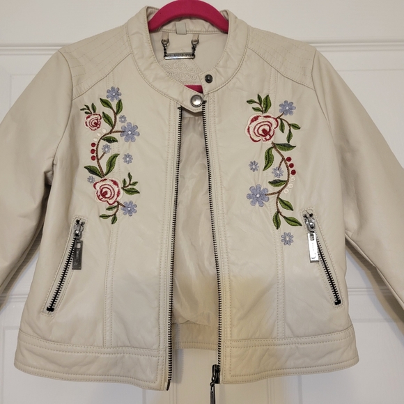 Jou Jou Kids Leather Embroidery Jacket, size S - Picture 1 of 5